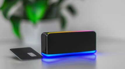 Futuristic Payment Tech  Digital Card   Neon Device