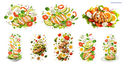 Set Collection of Fresh Fusion: A Deconstructed Salad in Motion