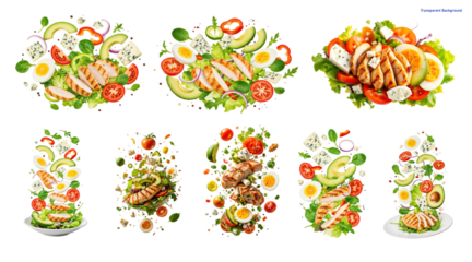 Set Collection of Fresh Fusion: A Deconstructed Salad in Motion