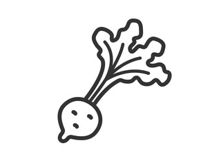 野菜のカブのアイコン（線画）のイラスト