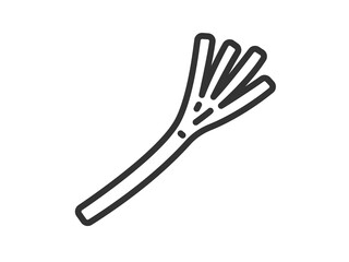 長ねぎのアイコン（線画）のイラスト