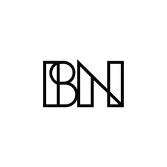 BN monogram logo design letter text name symbol monochrome logotype alphabet character simple logo