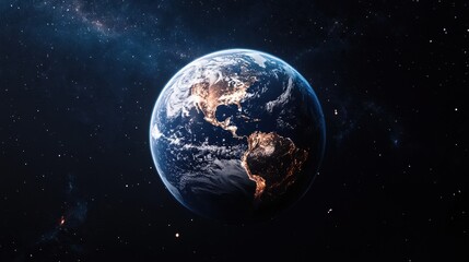 Earth at Night  Planet  Space  Stars  Galaxy  View
