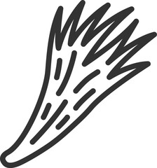 青ねぎのアイコン（線画）のイラスト