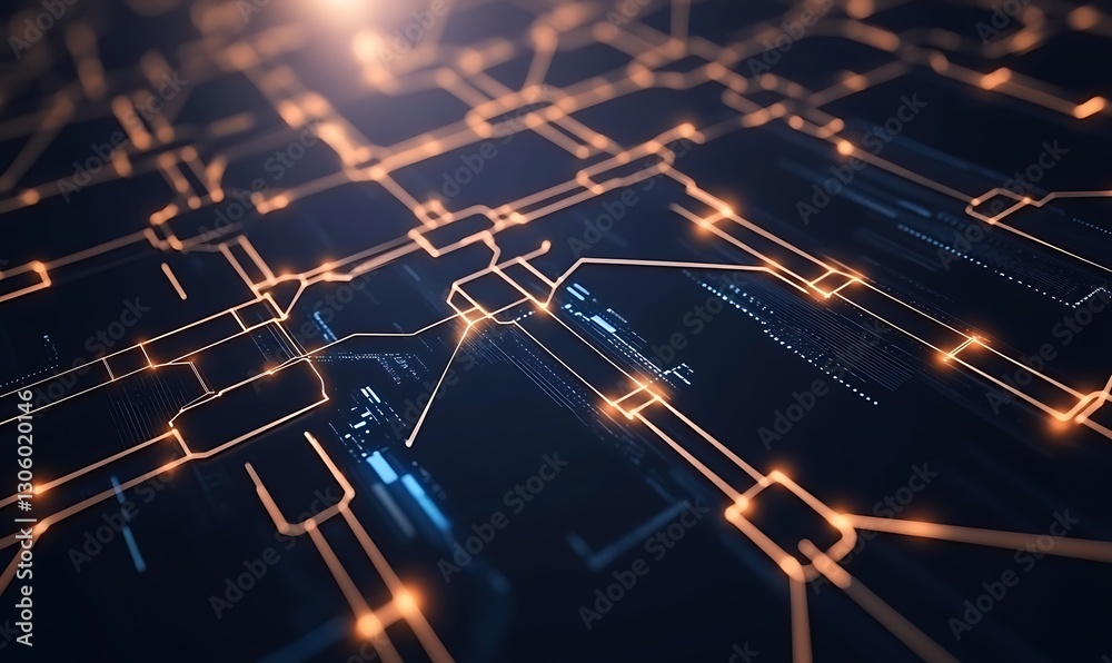 Poster futuristic ai-driven smart contract concept in a decentralized economy, showcasing innovative techno