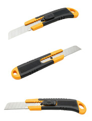 Utility Knife Display Showing Blade Extension and Handle Features