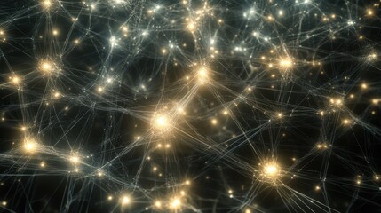High-tech visual of interconnected nodes emitting light, forming a vast web of digital connectivity and data transfer.