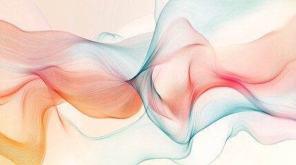 Ethereal Waves of Colorful Flowing Abstract Design, Perfect for Artistic Backgrounds, Modern Prints, and Digital Artwork with a Soft and Dreamy Feel