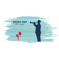 Anzac day with beauty landscape vector. Remembrance day symbol. Lest we forget. Anzac day background with soldier.	
