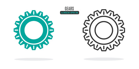 Illustration symbol. Gears abstract illustration design. Stock vector icon.