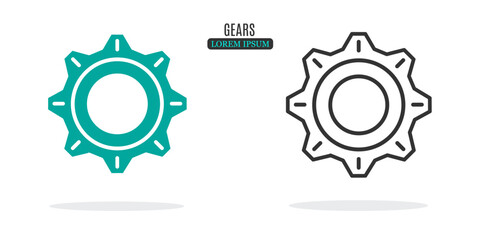 Illustration symbol. Gears abstract illustration design. Stock vector icon.