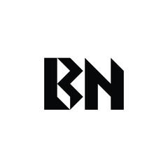 Obraz premium BN monogram logo design letter text name symbol monochrome logotype alphabet character simple logo