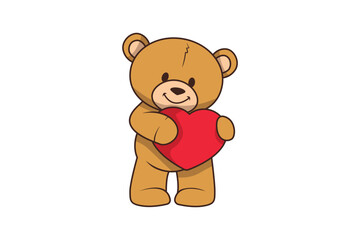 Cute Teddy Bear Character Illustration
