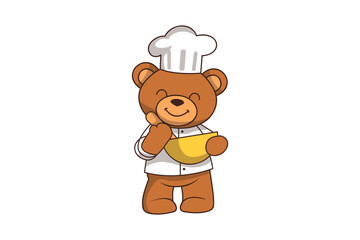 Chef Teddy Bear Character Illustration