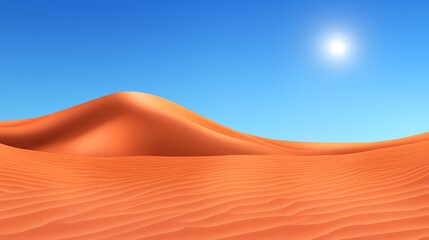 Expansive Orange Sand Dunes Under a Bright Blue Sky