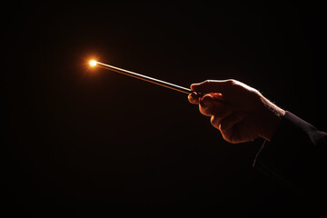 a Conductor Hand Holding Baton in Concert.