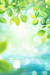 Fresh green theme featuring tree leaf Spring background.