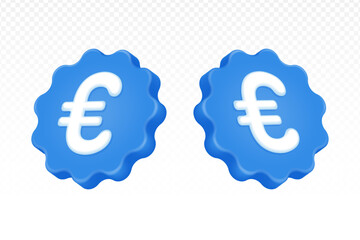 3D euro symbol badge.