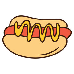 hot dog unhealthy food cartoon illustration