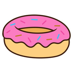 vector illustration of a strawberry donut