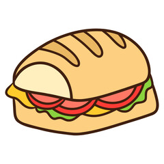 sandwich bread cartoon illustration