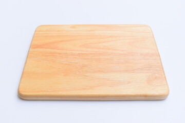 brown wooden tray isolated on white background