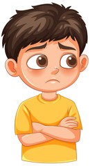 Thoughtful Boy in Yellow Shirt