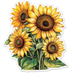 Fototapeta premium Sunflower farm transparent sticker