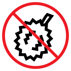 Illustration of No Durian Sign Icon