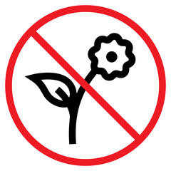 Illustration of No Flower Sign Icon