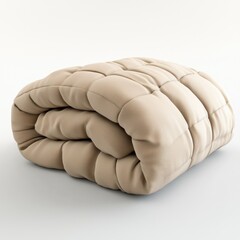 Cozy and Sleek Blanket Icon in 3D on White.