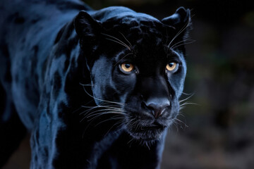 Obraz premium Black panther coming out of the dark