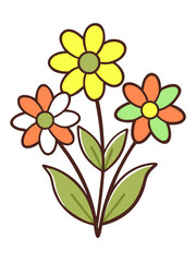 Flowers: Various spring flowers such as cherry blossoms, tulips, daisies, daffodils, etc. are used to create a bright and lively atmosphere.