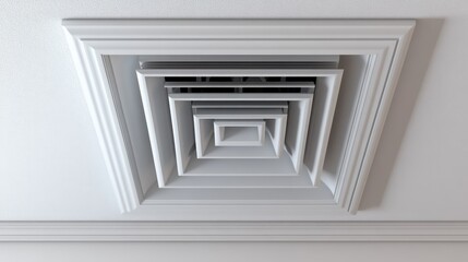 Obraz premium Ceiling-mounted air vent with an energy-efficient airflow system.