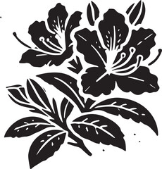 Jasmine Flower Vector Illustration, Jasmine Flower silhouette vector icon black and white
