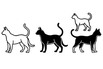 Cat Dog Silhouette vector illustration