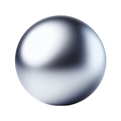 Metallic silver ball isolated on transparent background