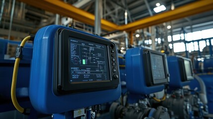 Industrial temperature monitoring system with digital indicators.