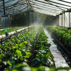 Watering system in greenhouse farm
