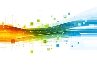 Abstract Colorful Waves Technology Background Digital Art