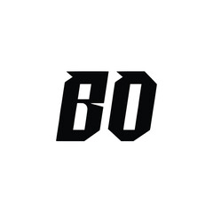 BO monogram logo design letter text name symbol monochrome logotype alphabet character simple logo