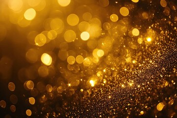 A Beautiful and Shimmering Background of Golden Bokeh Lights Creating a Dreamy Atmosphere in an Abstract Art Style