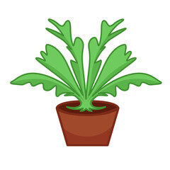 illustration of small flowers in a pot dangling left and right