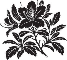 black and white flowers, Jasmine Flower Vector Illustration, Jasmine Flower silhouette vector icon black and white