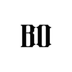 BO monogram logo design letter text name symbol monochrome logotype alphabet character simple logo