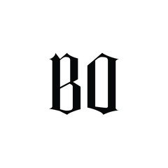 BO monogram logo design letter text name symbol monochrome logotype alphabet character simple logo
