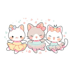 Playful and whimsical cat illustrations in vibrant and minimalist designs
