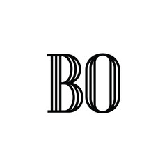 BO monogram logo design letter text name symbol monochrome logotype alphabet character simple logo