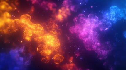 Fototapeta premium Beautiful colorful nebulas scattered against a dark background of space