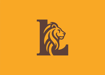 Letter L Lion Logo – A bold letter "L" integrated with a lion’s head, representing leadership and power.